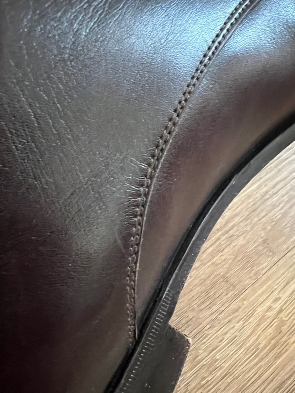 Prada Men's Dark Brown Leather Derby Dress Shoes - Picture 10 of 11